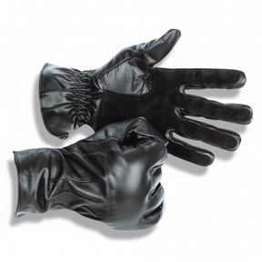id-paintball schwarzer schnitthemmender Handschuh aus Kalbsleder und Kevlar mit Velourslederbesatz an der Innenhand