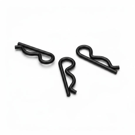 Drei schwarze id-paintball Splint Cotter für Paintball-Markierer wie Speedster, Riot und Iron zur schnellen Reparatur.