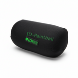 Schwarzes id-paintball Bottle-Cover für HP-Flaschen mit grünem Logo und robustem Reißverschluss
