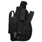 id-paintball Pistolenholster aus schwarzem Polyester mit Molle-System, Magazintasche und verstellbarem Sicherungsriemen