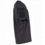 id-paintball schwarzes US T-Shirt aus Baumwolle mit Ärmeltaschen und Klettflauschpatch in Seitenansicht