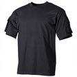 id-paintball US T-Shirt in Schwarz aus Baumwolle mit Ärmeltaschen und Klettflächen für Patches