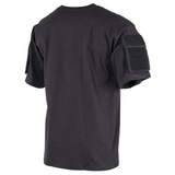 id-paintball US T-Shirt in Schwarz aus Baumwolle mit Ärmeltaschen und Klettflächen, Rückansicht