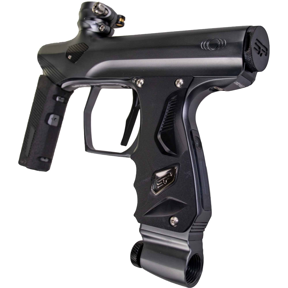 id-paintball Shocker ERA Paintball Markierer in mattem Grau mit ergonomischem Griff und modernem Design