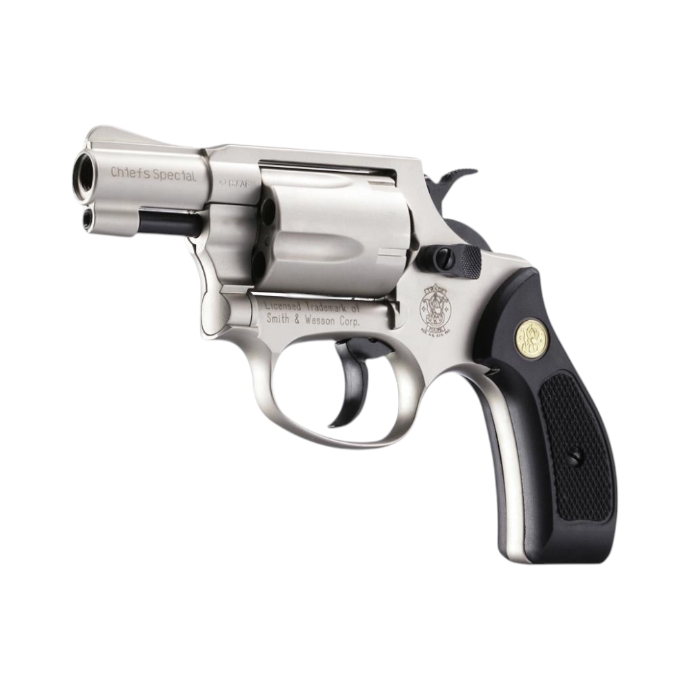 id-paintball Smith & Wesson Chiefs Special Gas-Signal-Revolver in Nickel mit schwarzem Griff und 5-Schuss-Trommel