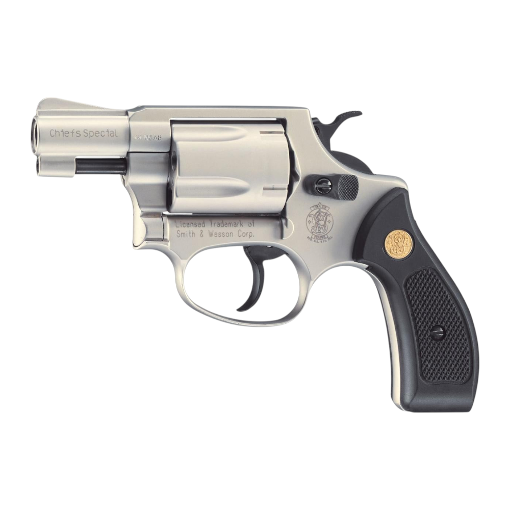 id-paintball Smith & Wesson Chiefs Special Gas-Signal-Revolver in Nickel mit schwarzem Griff und 5-Schuss-Trommel