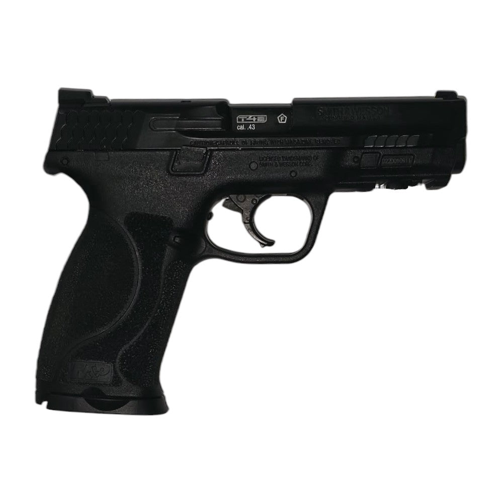 Gebrauchte id-paintball Smith & Wesson M&P9 M2.0 T4E Trainingspistole im Kaliber .43 mit schwarzem Metallschlitten