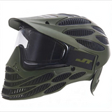 id-paintball JT Spectra Flex 8 Vollmaske in Oliv mit Thermalglas und Head Guard für Woodland Paintball