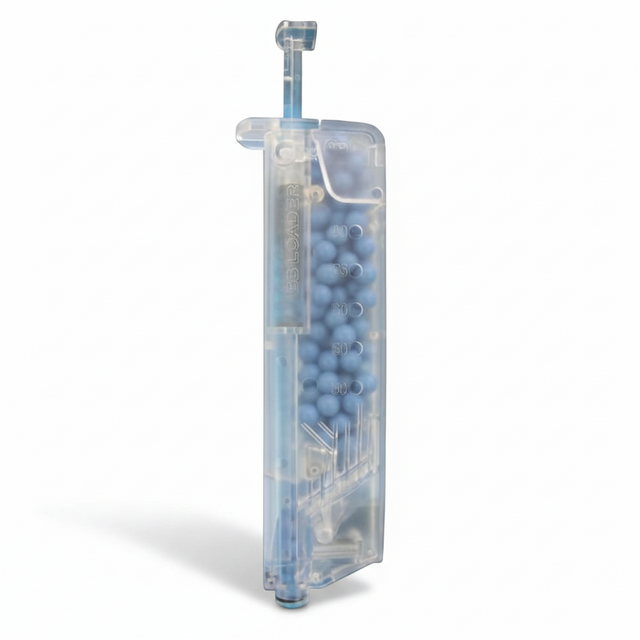 id-paintball Speedloader für 6mm Softair BBs mit transparentem Gehäuse und 100 Schuss Kapazität