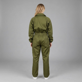 id-paintball Spielfeld Overall in Oliv aus strapazierfähigem Mischgewebe mit elastischer Taille, Rückansicht