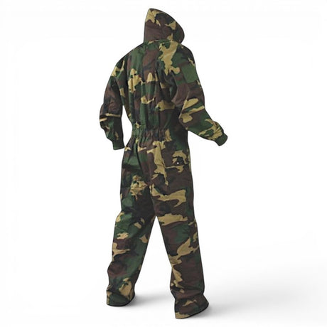 id-paintball Spielfeld Overall in Woodland Camo mit Kapuze, elastischer Taille und Taschen für Airsoft und Paintball