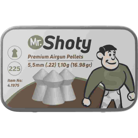 id-paintball Mr. Shoty Spitzkopf Diabolos 5,5 mm Luftgewehrmunition in einer praktischen Blechdose