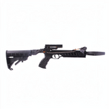 id-paintball Steambow AR-6 Stinger 2 Survival Armbrust in Schwarz mit verstellbarem AR-15 Schaft und Polymergehäuse
