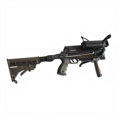 id-paintball Steambow AR-6 Stinger II Armbrust mit taktischem Pfeilköcher und Schnelllader in oliv-schwarz