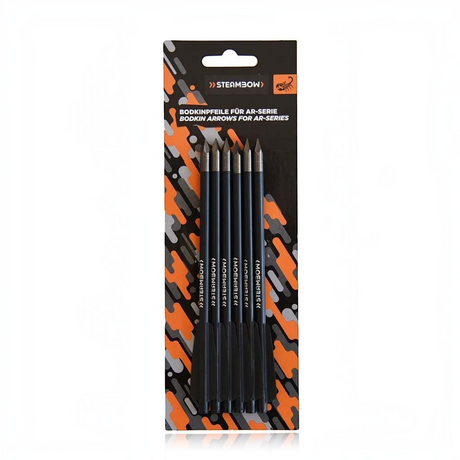 id-paintball Steambow AR-6 Stinger Bodkinpfeile im 6er-Pack mit gehärteten Stahlspitzen in schwarzer Verpackung