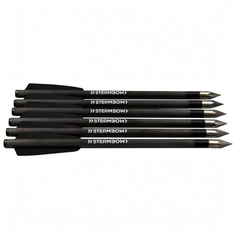 id-paintball Steambow Carbon-Bodkinpfeile mit schwarzem Schaft und gehärteter Stahlspitze für die AR-Series Armbrust