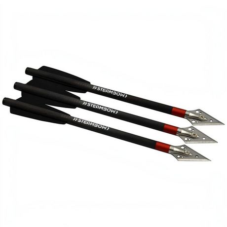 id-paintball Steambow Carbon-Jagdpfeile mit Edelstahlklinge für Armbrüste im 3er-Set