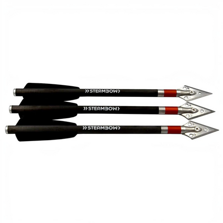 id-paintball Steambow AR-Series Carbon-Jagdpfeile mit rasiermesserscharfen Klingen und robustem Hybridschaft