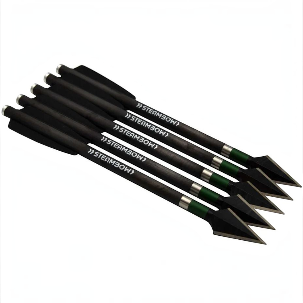id-paintball Steambow Carbon-Kriegspfeile mit gehärteter Stahlspitze und Hybrid-Schaft für AR-6 Stinger Armbrüste
