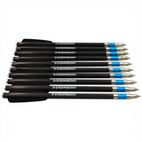 id-paintball Steambow Carbonpfeile AR-Series mit schwarzem Hybridschaft, Edelstahlspitze und blauem Aluminiumring