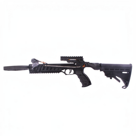 id-paintball Steambow AR-6 Stinger 2 Survival Armbrust in Schwarz mit verstellbarem AR-15 Schaft und 55 lbs Wurfarm