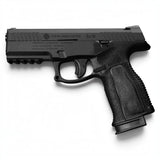 id-paintball ASG Steyr L9-A2 Airsoftpistole in Schwarz mit Metallschlitten, Polymer-Griffstück und 22-mm-Rail