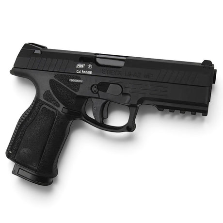 id-paintball ASG Steyr L9-A2 CO2 Airsoftpistole in Schwarz mit Metallschlitten und Polymer-Griffstück