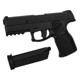 id-paintball ASG Steyr L9-A2 CO2 Airsoftpistole in Schwarz mit Metallschlitten, Polymer-Griffstück und Magazin