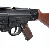 id-paintball GSG StG44 Gas-Signalwaffe mit schwarzem Metallgehäuse und Echtholz-Griffschalen sowie Schaft
