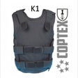 id-paintball COPTEX I Stichschutzweste in Schwarz mit K1 Zertifizierung und verstellbaren Klettverschlüssen