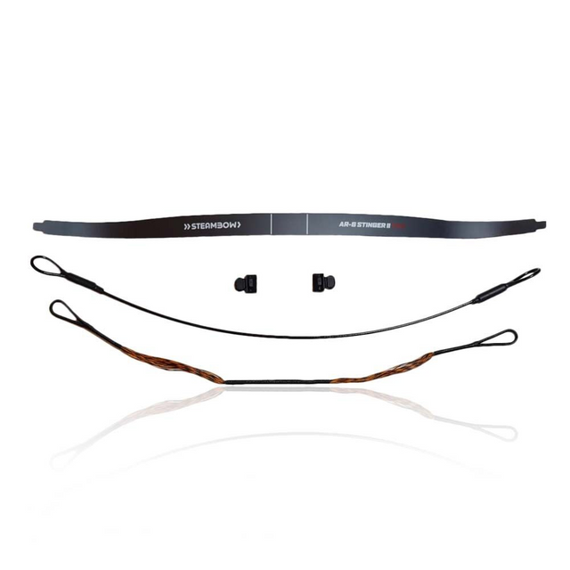 id-paintball Steambow AR-6 Stinger 2 Wurfarm Pro 90 lbs aus Glasfaser-Carbon mit Sehne, Endkappen und Spannhilfe