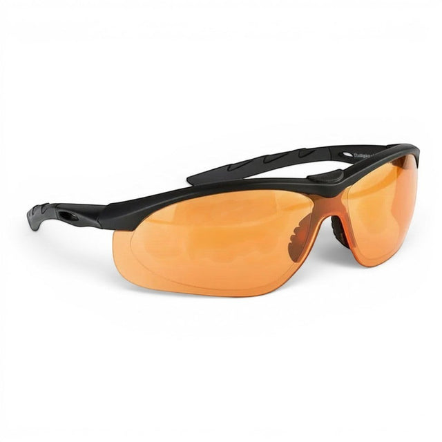 id-paintball Swiss Eye Lancer Schutzbrille mit schwarzem Rahmen und kontrastverstärkenden orangen Polycarbonatgläsern