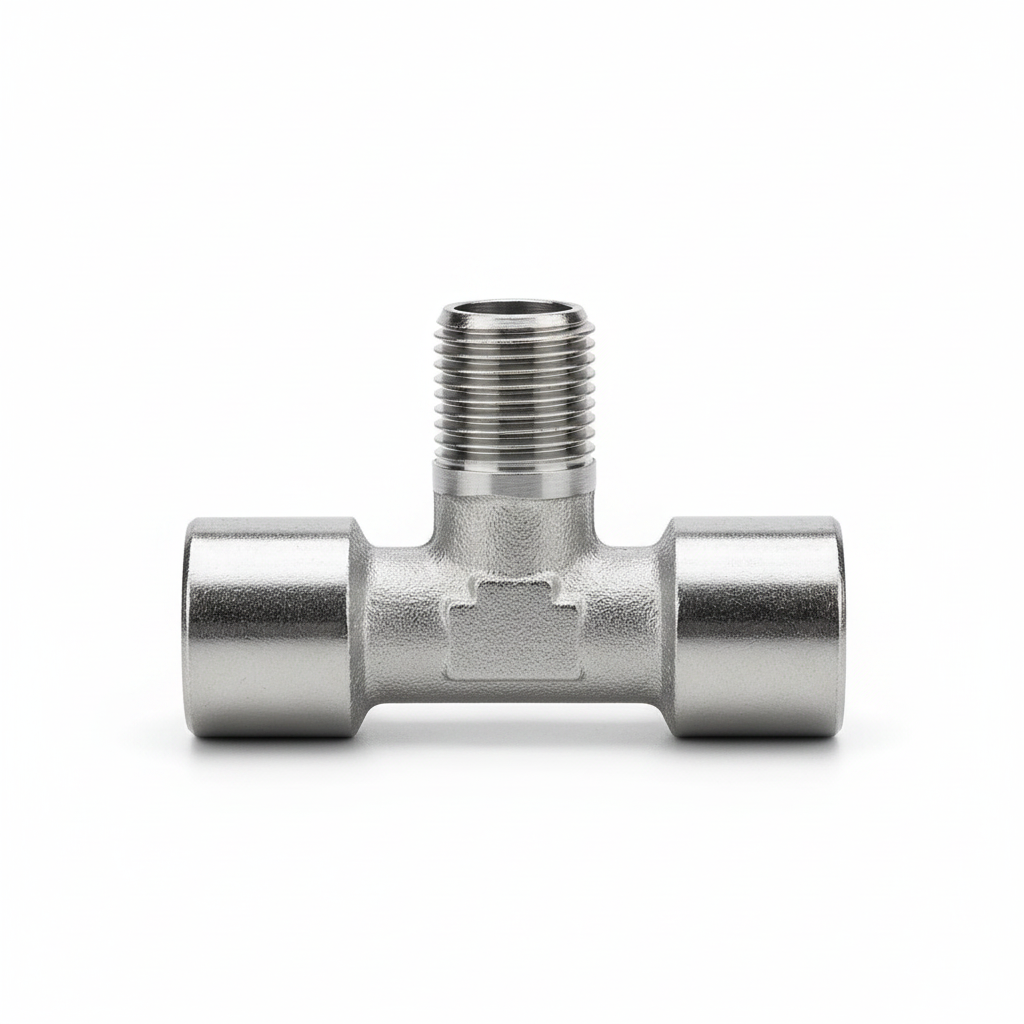 id-paintball PPD 1/8 Zoll T-Stück Druckluftverbinder aus Metall mit zwei Innengewinden und einem Außengewinde
