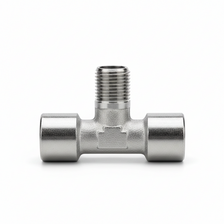 id-paintball PPD 1/8 Zoll T-Stück Druckluftverbinder aus Metall mit zwei Innengewinden und einem Außengewinde