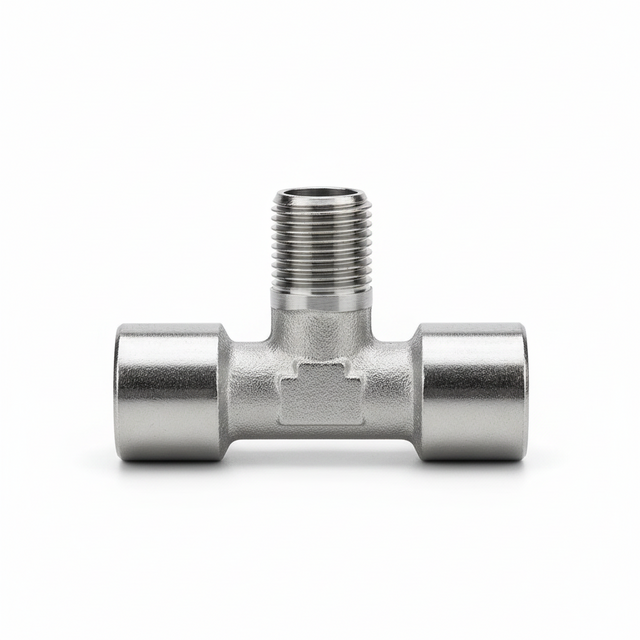 id-paintball PPD 1/8 Zoll T-Stück Druckluftverbinder aus Metall mit zwei Innengewinden und einem Außengewinde