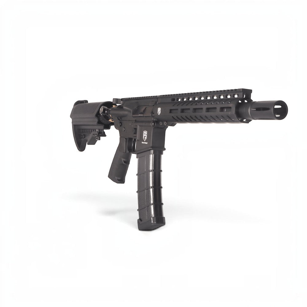 id-paintball First Strike T15 Gen 5 Paintball Markierer in Schwarz mit Magazin und taktischem Aluminium-Handguard