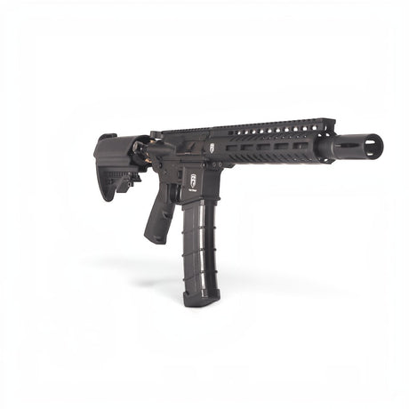 id-paintball First Strike T15 Gen 5 Paintball Markierer in Schwarz mit Magazin und taktischem Aluminium-Handguard