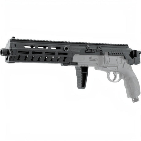 id-paintball T4E Carbine Conversion Kit für TR 50 Revolver aus schwarzem Polymer mit Picatinny-Schiene und M-LOK-Slots