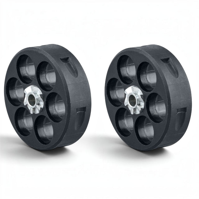id-paintball T4E HDR 50 Ersatztrommel 2er Pack aus schwarzem Polymer für 6 Schuss Kaliber .50 Revolver