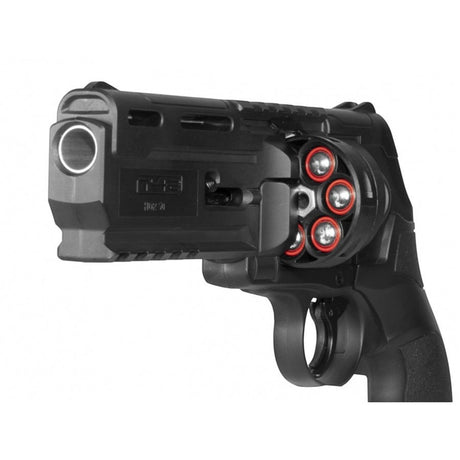 id-paintball T4E HDR 50 Revolver geladen mit Razor Steel Core Cal.50 Geschossen mit silbernem Stahlkern
