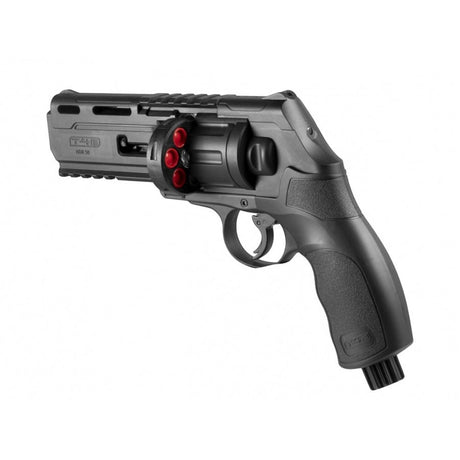 id-paintball T4E HDR 50 Revolver geladen mit roten Razor Steel Core Cal.50 Hochgeschwindigkeitsgeschossen