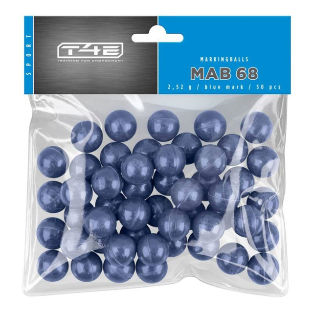 id-paintball T4E Sport MAB 68 Marking Balls im Kaliber .68 mit blauer Farbe im 50er Pack für Paintball Training