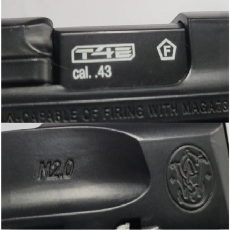 id-paintball T4E Smith & Wesson M&P9 2.0 Trainingspistole Kaliber .43 mit Blowback-Funktion und F-Zeichen