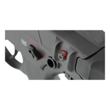 id-paintball T4E TC .68 Paintball Markierer Detailansicht mit rotem Druckindikator am schwarzen Gehäuse