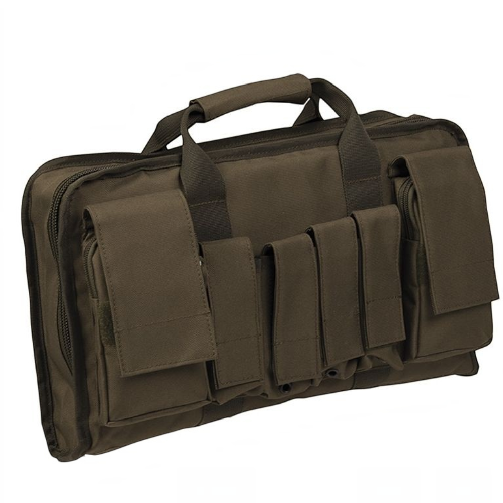 id-paintball Tactical Pistol Case Large in Oliv aus robustem Polyester mit Magazintaschen und Tragegriff