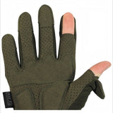 id-paintball Tactical Vollfingerhandschuhe in Olivgrün mit umklappbarem Daumen und Zeigefinger sowie perforierter Innenhand