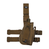 id-paintball taktisches Beinholster in Braun aus Polyester mit Magazintasche und verstellbaren Gurten für den Oberschenkel