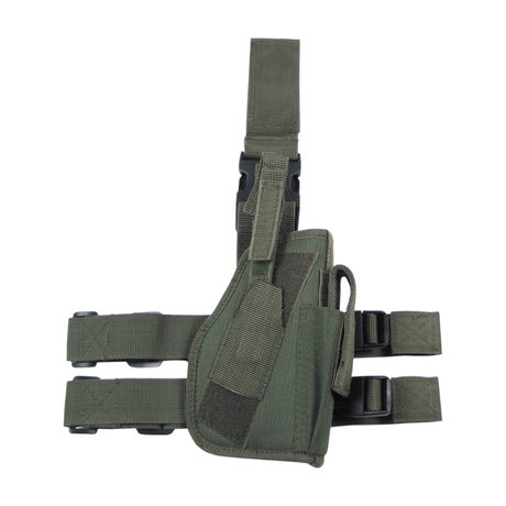 id-paintball taktisches Beinholster in Olivgrün aus Polyester mit Magazintasche und verstellbaren Gurten