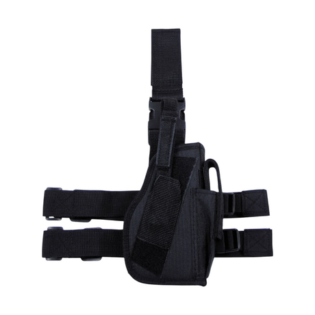 id-paintball schwarzes taktisches Beinholster aus Polyester mit Magazintasche und verstellbaren Gurten für den Oberschenkel
