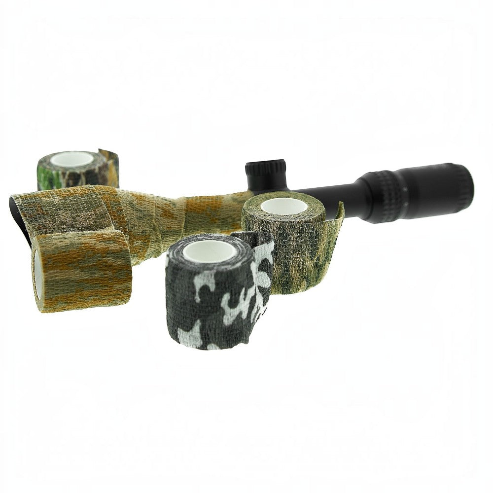 id-paintball selbstklebendes Tarnband 4er Pack mit verschiedenen Camouflage-Mustern zur Tarnung von Optiken und Ausrüstung